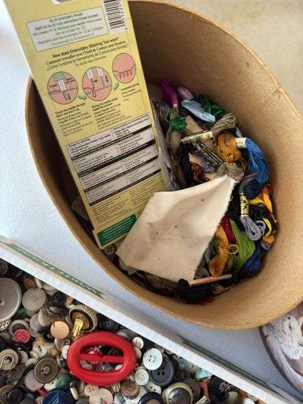 Large amount of buttons and nesting boxes