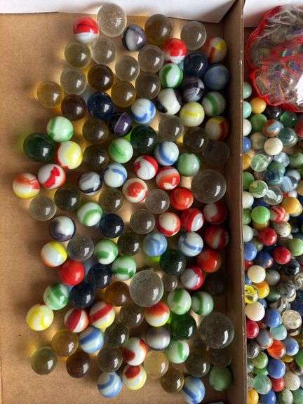 Large lot of glass marbles
