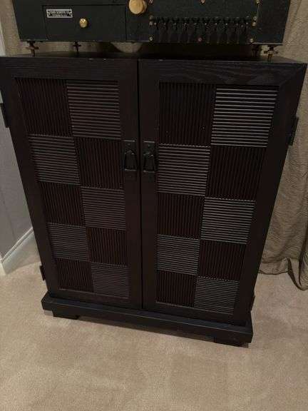 Pressed wood chest with DVD’s included