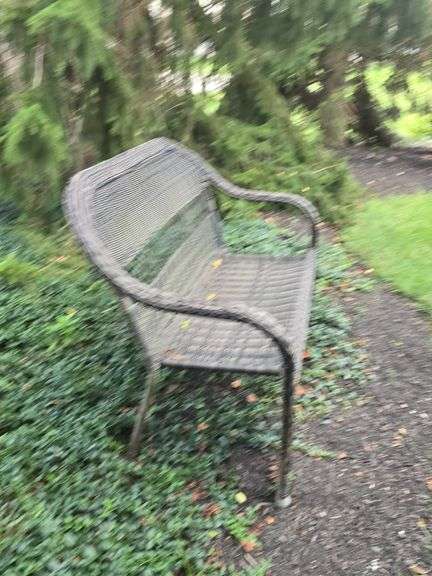 Wicker outdoor bench