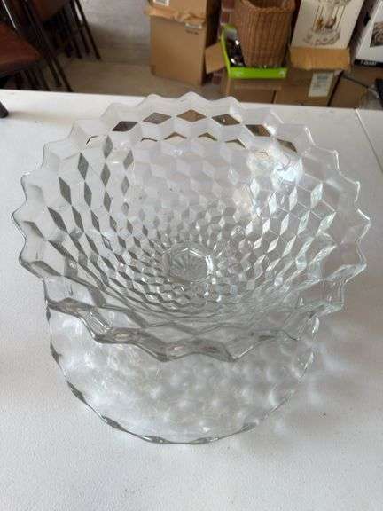 Fostoria American footed bowl and underplate