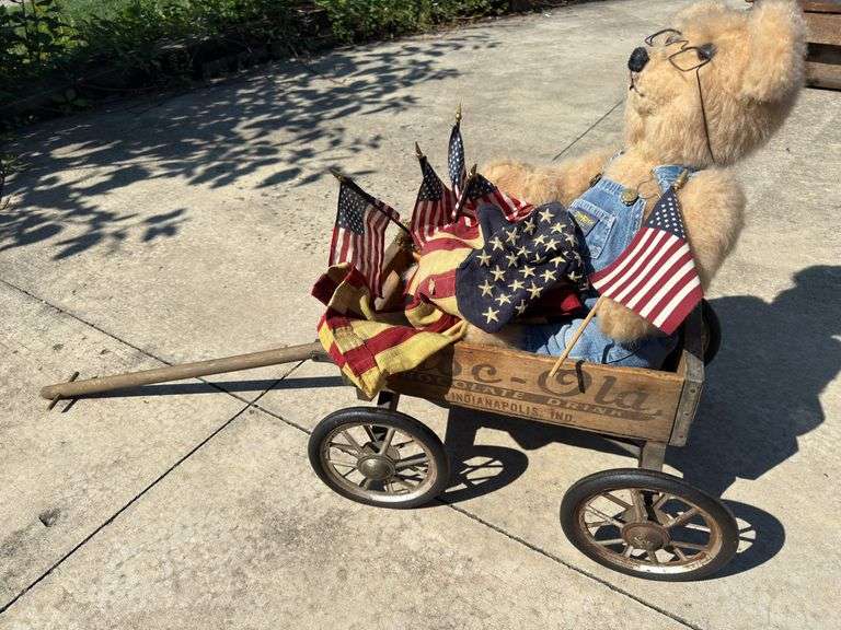 Americana wagon with bear