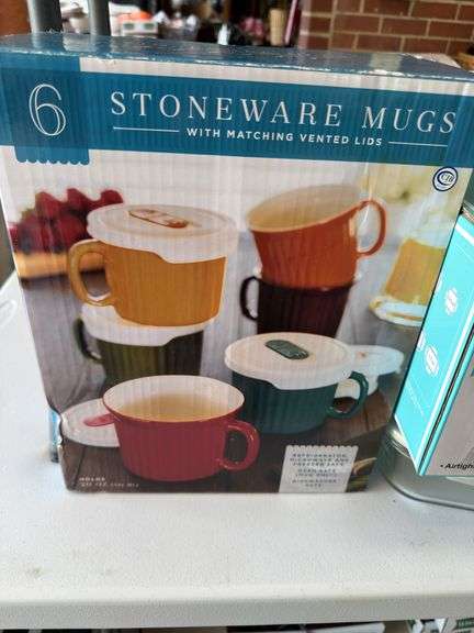 Stoneware mugs and containers