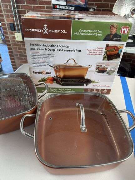 Large lot of copper chef pots and pans, etc