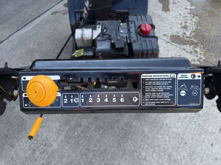 Yard Machines snow blower, 8HP, 24”. Started on first pull