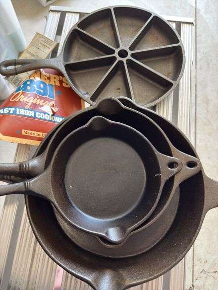 Cast iron skillets as shown