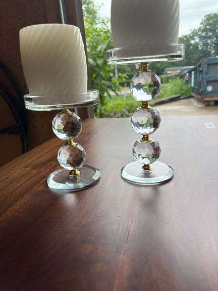 Crystal ball candleholders