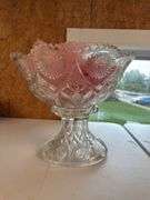 Glass punch bowl with cups