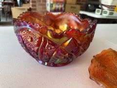 3 pieces of carnival glass