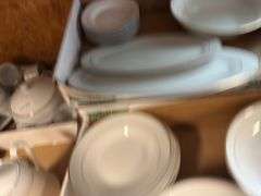 Large set of Emily Gold china. Service for at least 10
