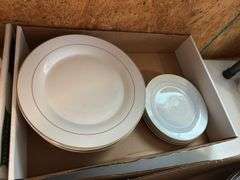 Large set of Emily Gold china. Service for at least 10