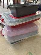 Lot of baking pans and covered kitchenware