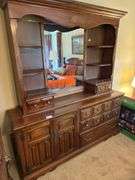 Wood dresser with mirror