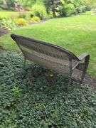Wicker outdoor bench