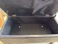 Leather storage ottoman