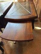 Set of 3 end tables with slate tops 14” wide by 23” deep by 25” tall
