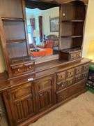 Wood dresser with mirror