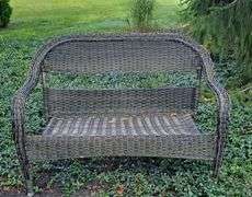Wicker outdoor bench