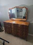 Dresser with mirror, headboard with frame, nightstand