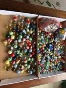 Large lot of glass marbles