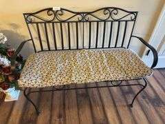 Metal bench with cushion