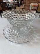 Fostoria American footed bowl and underplate