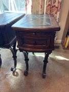 Set of 3 end tables with slate tops 14” wide by 23” deep by 25” tall