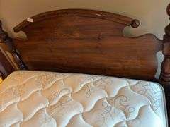 Bed including mattress, box spring, linens and pillows