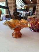 3 pieces of carnival glass