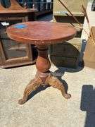 Small curio cabinet, piano bench, Americana items