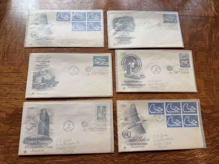1974 first day issue envelopes with postage image