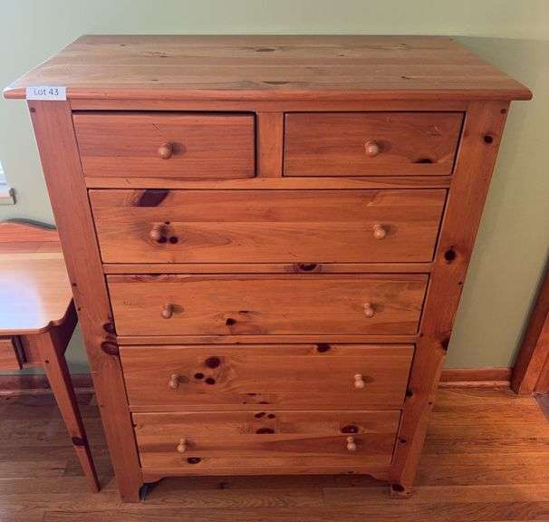 Ethan Allen pine 6 drawer dresser. 36” wide by 48” tall by 19” deep