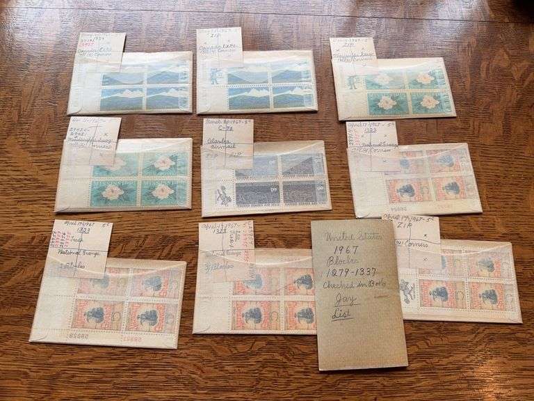 1967 United States postage blocks image