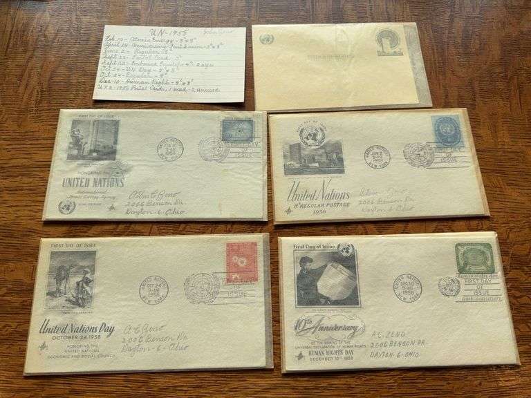 1958 United Nations first day issues and postage image