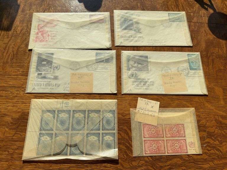 1956 and 1957 first day issue envelopes and postage image