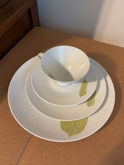 Very large set of Rosenthal F china from Germany. Look at all photos. Service for at least 8 with lots of extras. Very nice set!