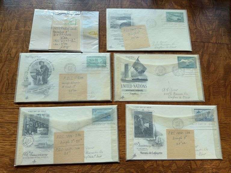 1952 first day cover envelopes with postage image
