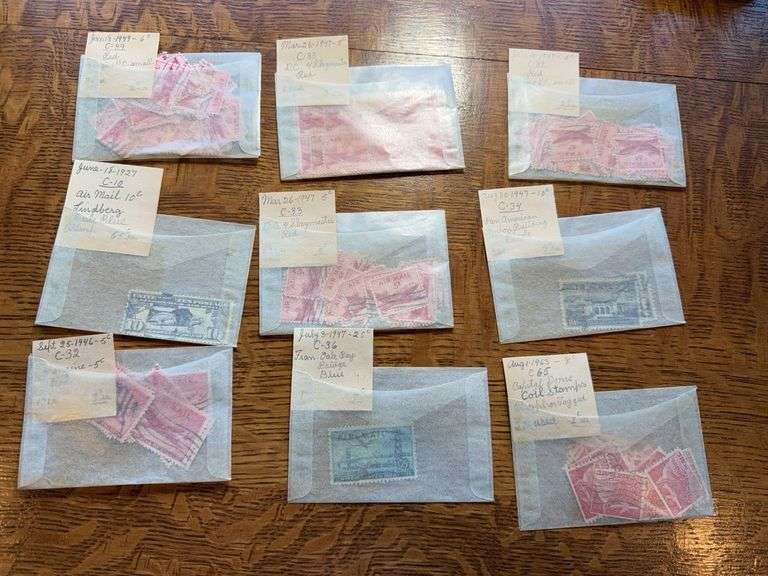 Mixed lot of used air mail stamps from 1920s to 1960s image