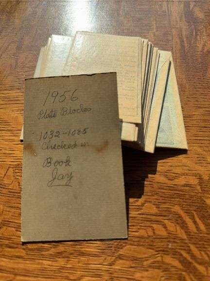 1956 plate blocks. 1032-1085 per decedent’s notes image