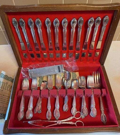 William Rogers flatware set in case