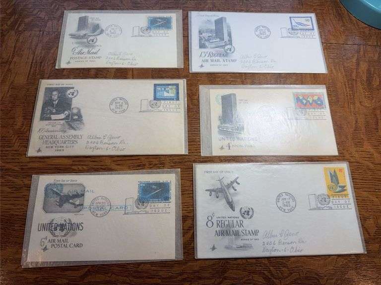 1963 envelopes and stamps. Air mail covers image