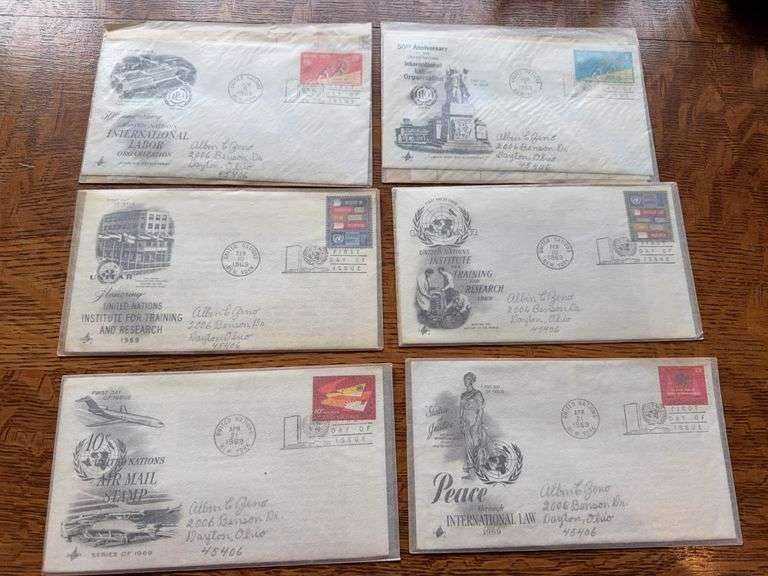 1969 first day issue envelopes with postage image