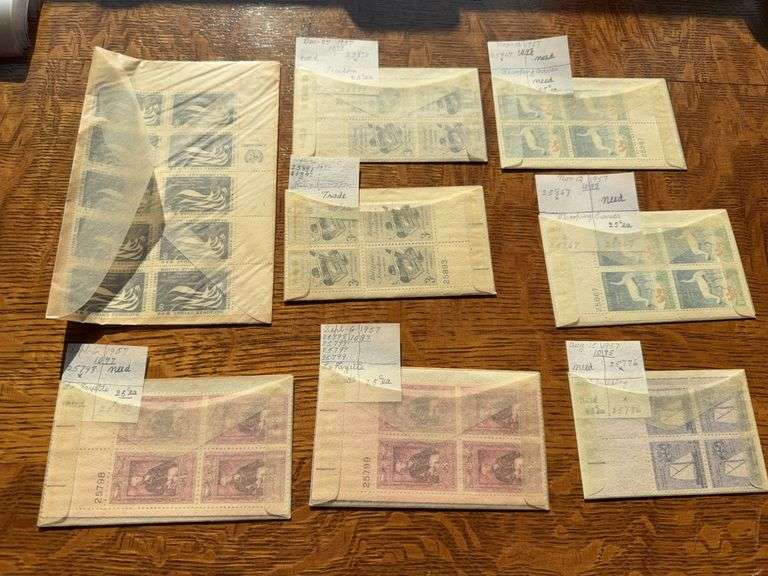 1940 postage blocks 1086-1099 per decedent’s notes image