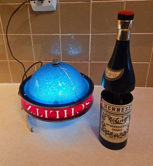 Schlitz lamp broken and Hennessy cig dispenser