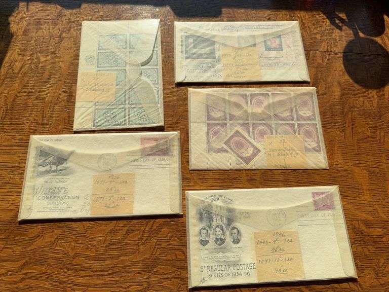 1956 and 1957 envelopes with postage image