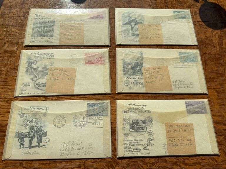 1953 United Nations first day cover envelopes with postage image