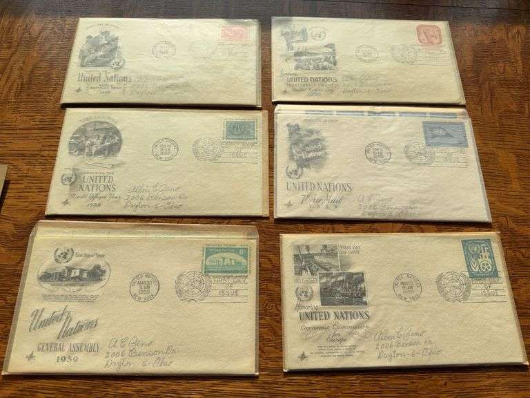 1959 United Nations first day of issue envelopes and postage image