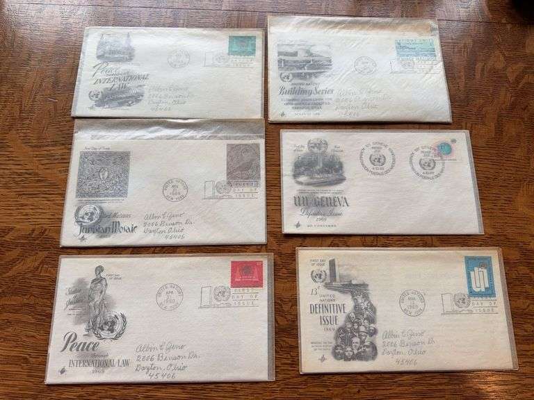 1969 first day issue envelopes with postage image