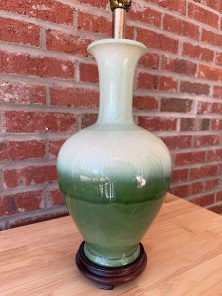 Green Glazed Pottery Lamp