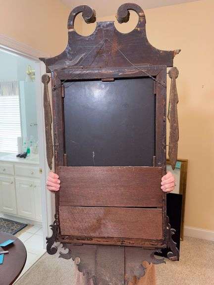 Antique Chippendale Style Mahogany Wall Mirror